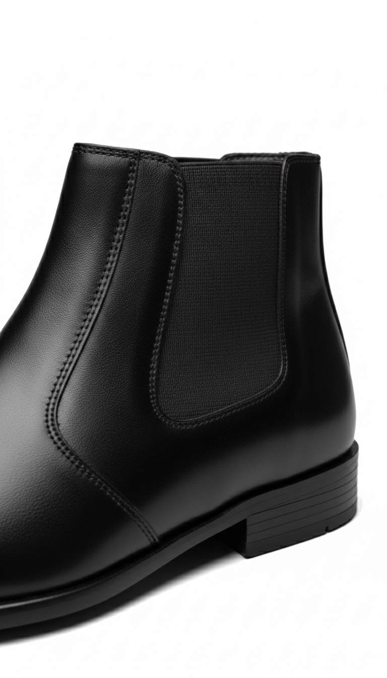 Square Toe Black Chelsea Boot