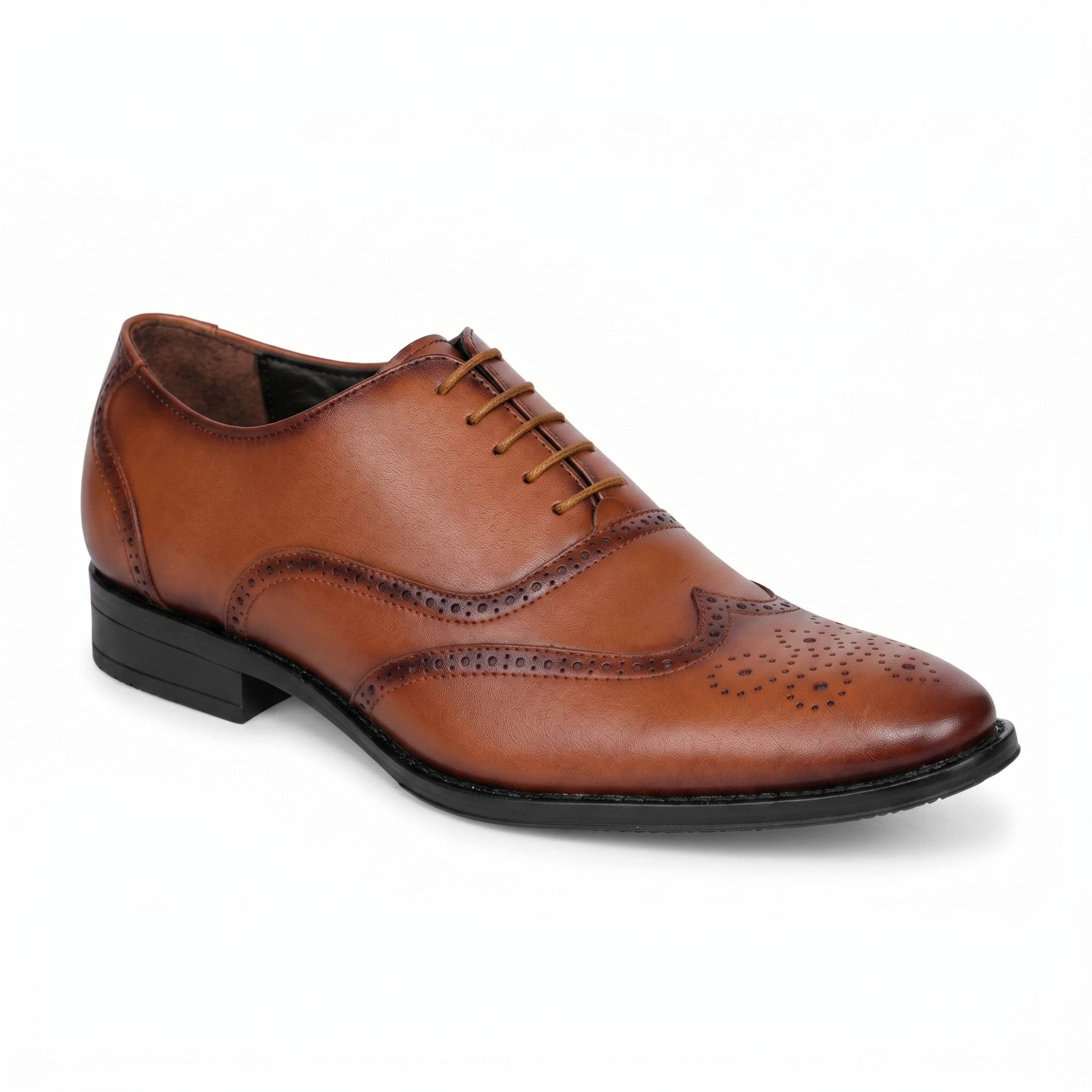The Horseman Cognac Brogue Formal Shoes