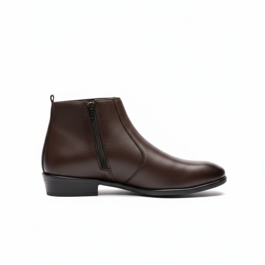 Square Toe Brown Chelsea Boots