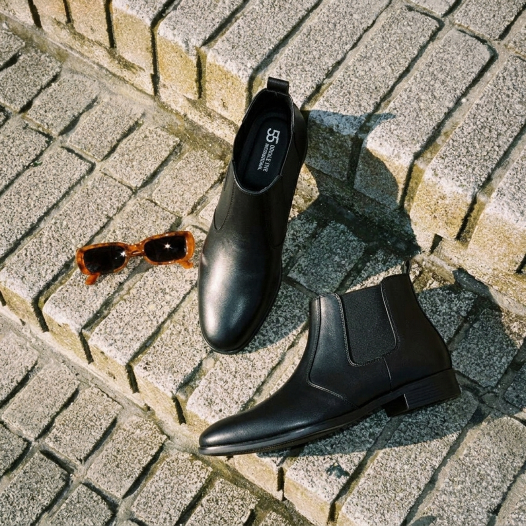 The Colaba Black Square Chelsea Boots