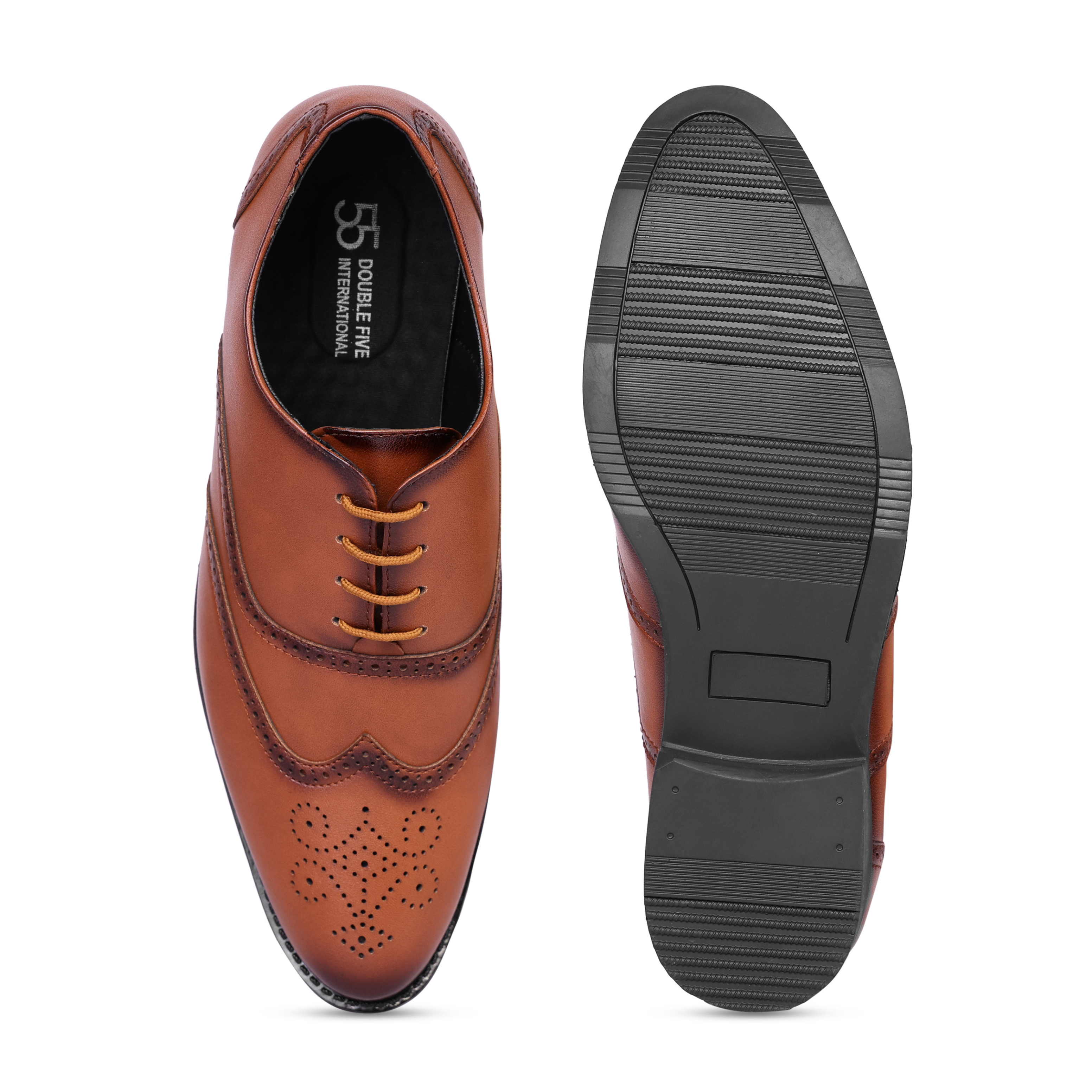 The Horseman Cognac Brogue Formal Shoes