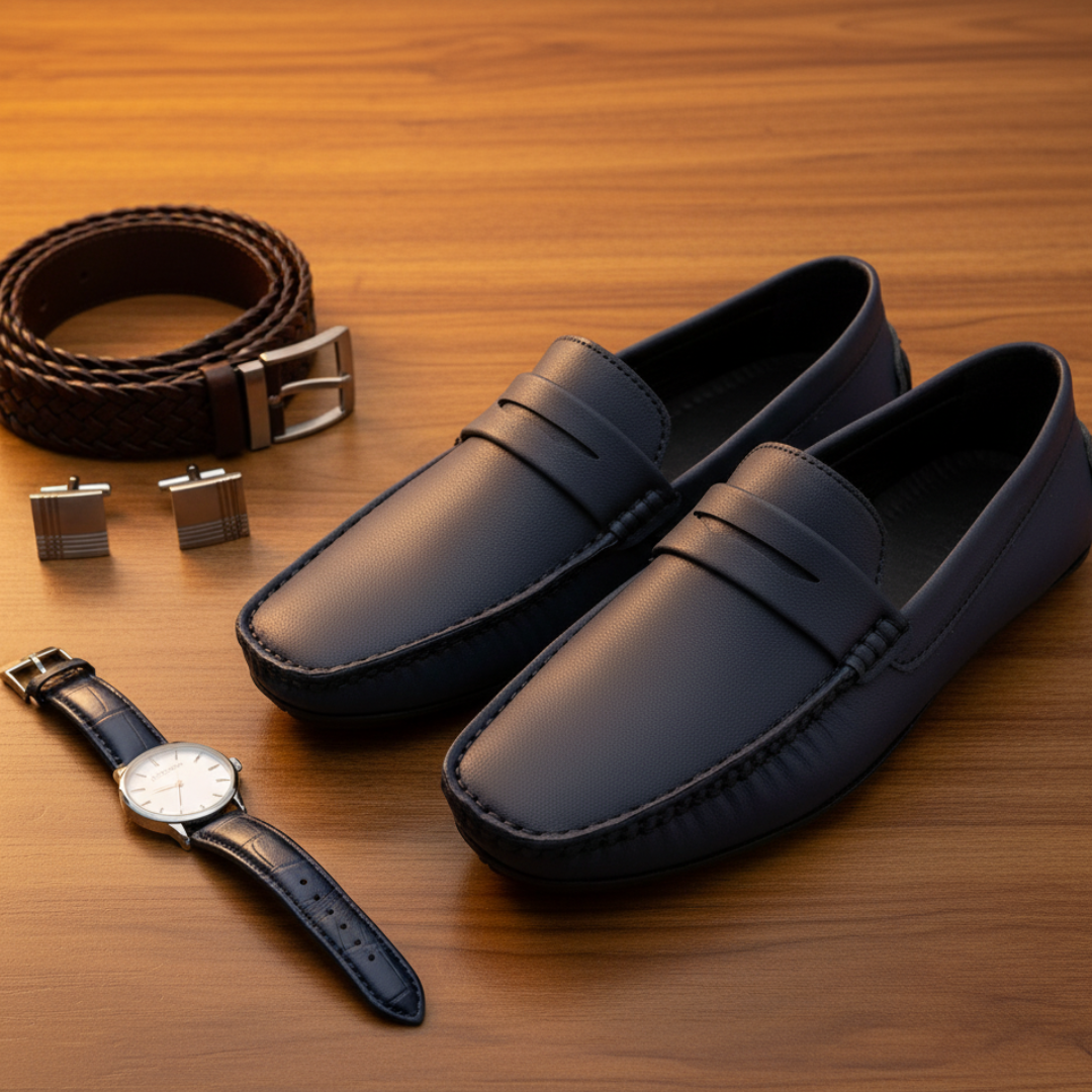 Black Standard Fit Loafers