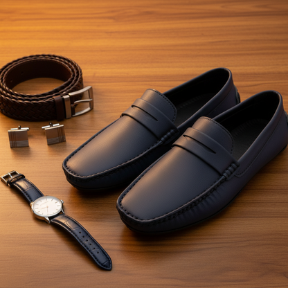 Black Standard Fit Loafers