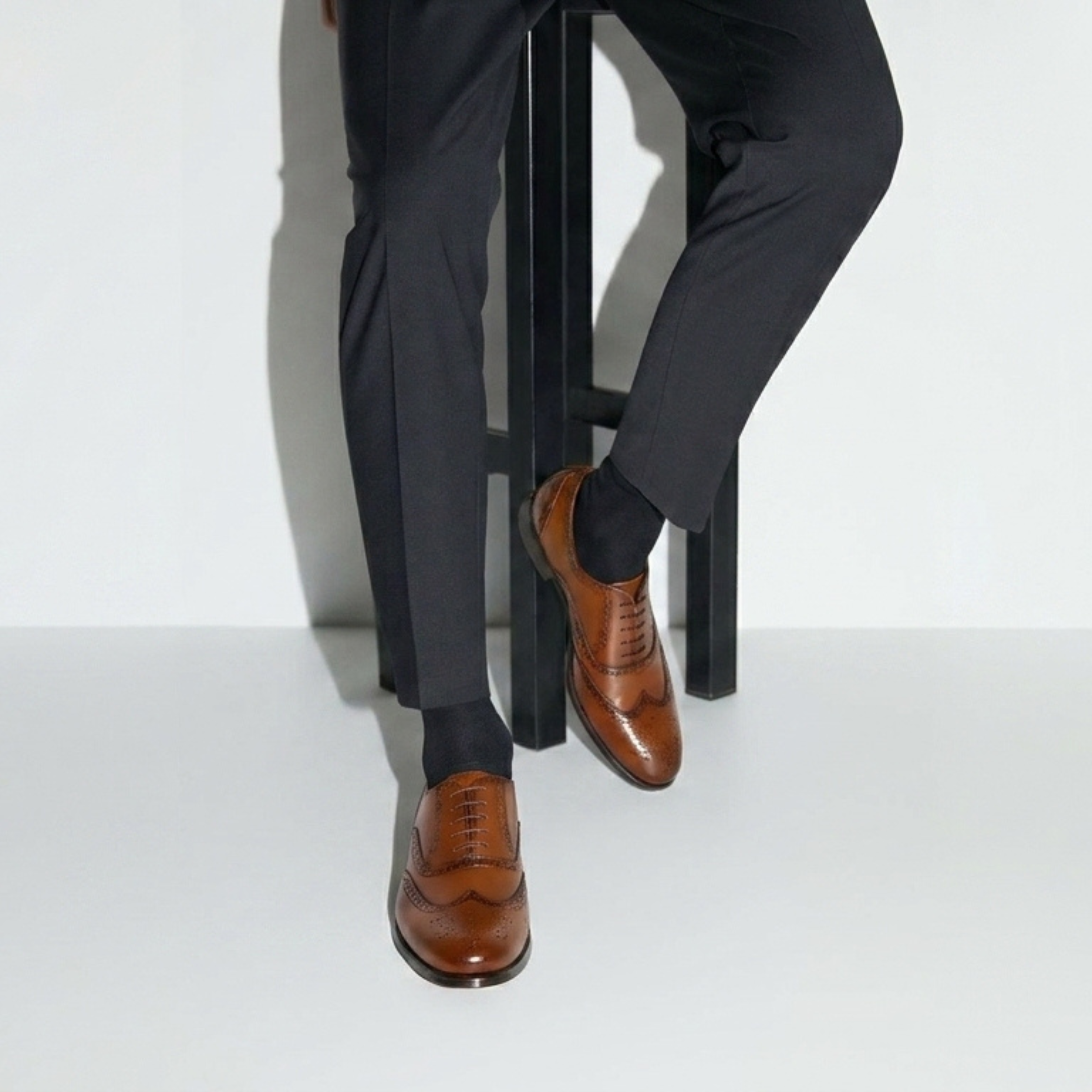 The Horseman Cognac Brogue Formal Shoes