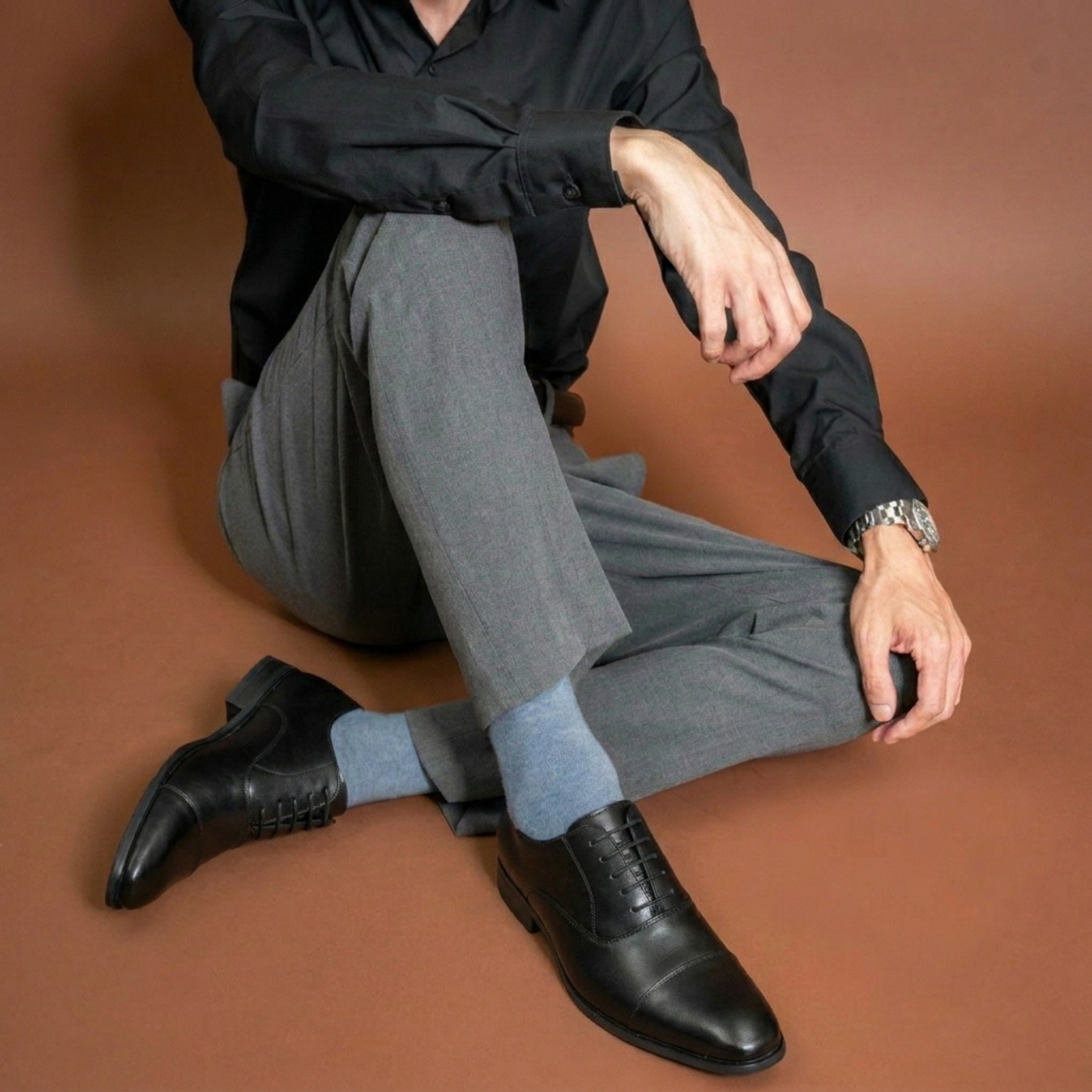 The Raisina  Black Oxford Formal Shoes