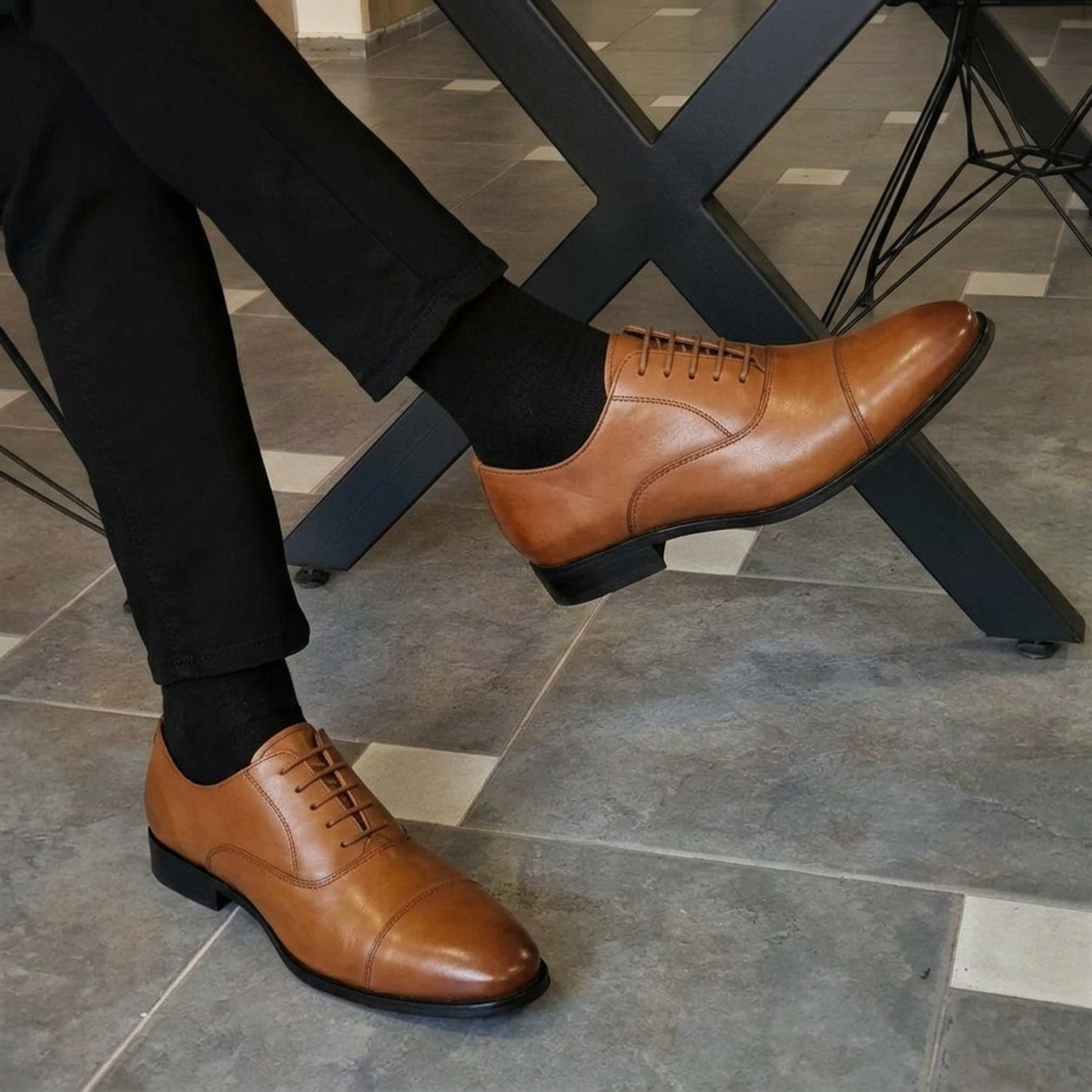 The Lodhi Tan Oxford Formal Shoes