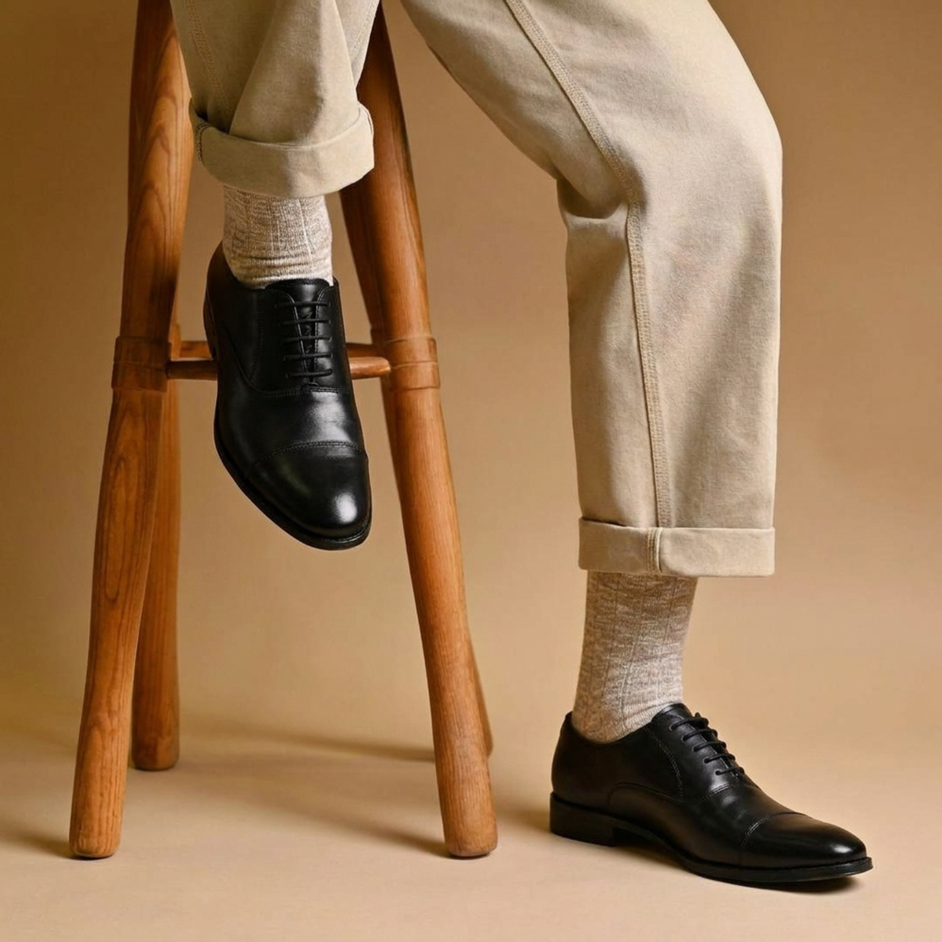 The Raisina  Black Oxford Formal Shoes