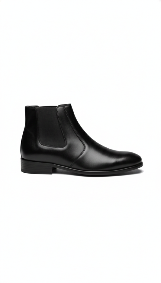 Square Toe Black Chelsea Boot
