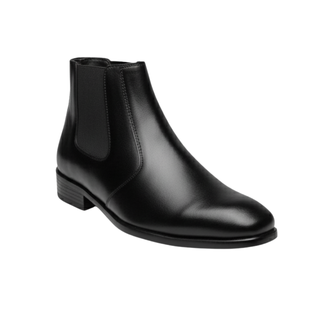 Square Toe Black Chelsea Boot